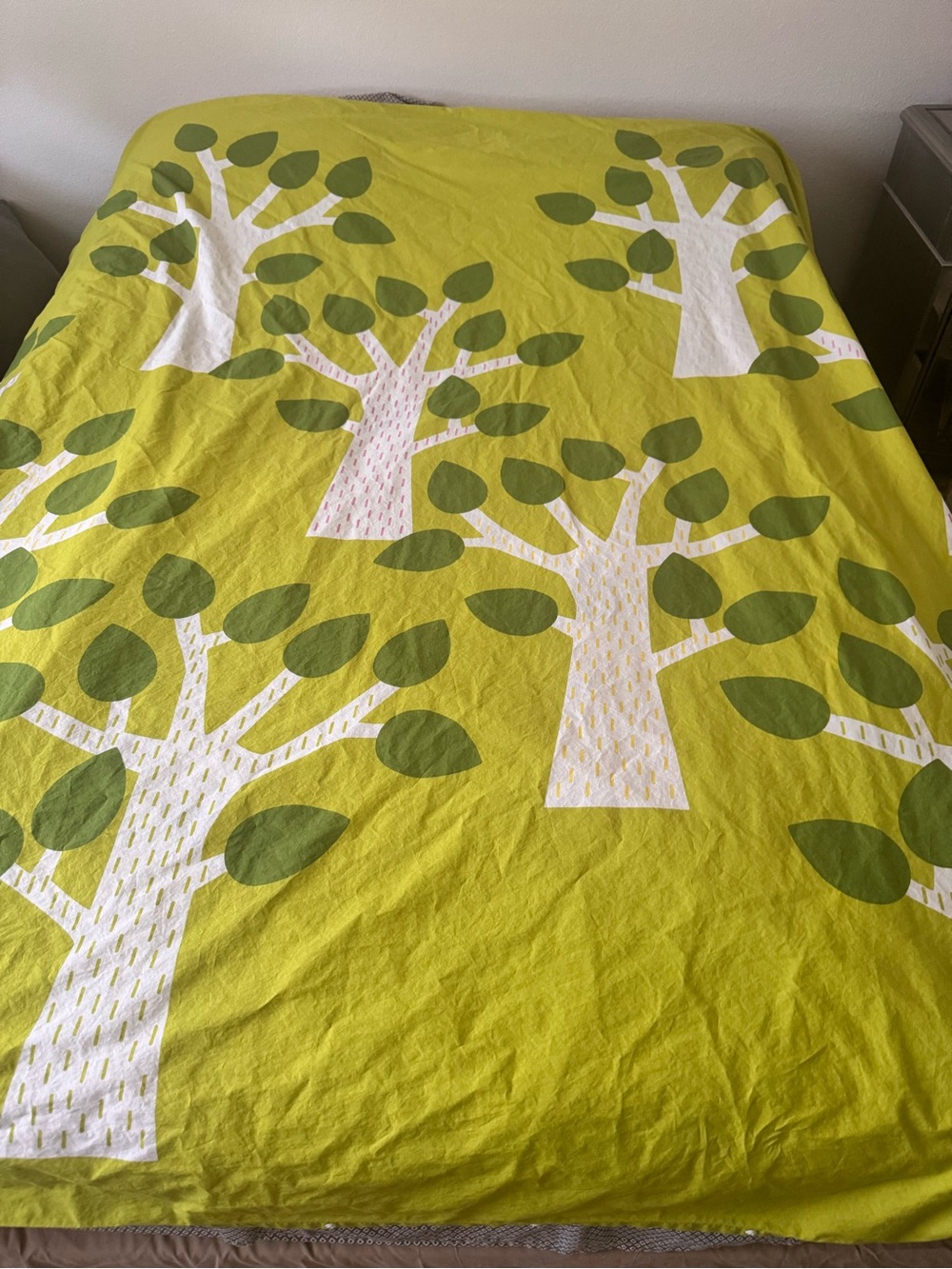 IKEA GLASÖRT TRÄD Full Queen Duvet Cover Lime Green Tree Scandinavian MCM